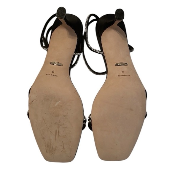 Badgley Mischka Women's Black Ultra Metallic Ankle Grip Sandals Size 9 - Picture 9 of 9